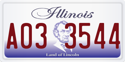 IL license plate A033544