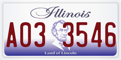 IL license plate A033546