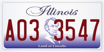 IL license plate A033547