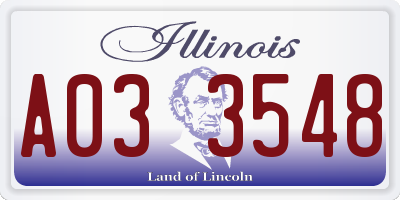 IL license plate A033548