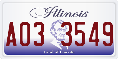 IL license plate A033549
