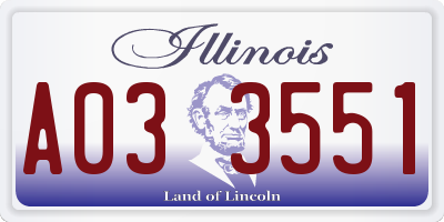 IL license plate A033551