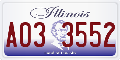 IL license plate A033552
