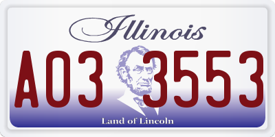 IL license plate A033553