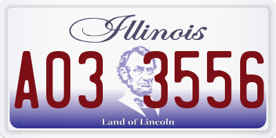 IL license plate A033556