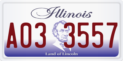 IL license plate A033557