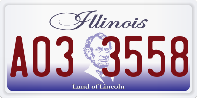 IL license plate A033558