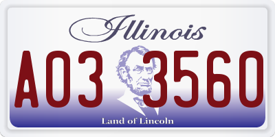 IL license plate A033560