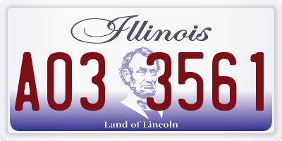 IL license plate A033561