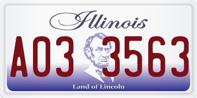 IL license plate A033563
