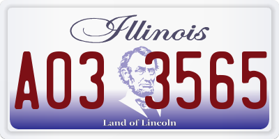 IL license plate A033565