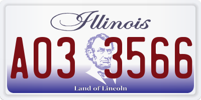 IL license plate A033566