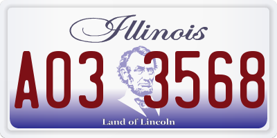 IL license plate A033568