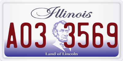 IL license plate A033569