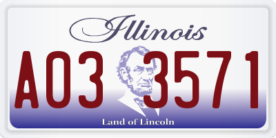 IL license plate A033571