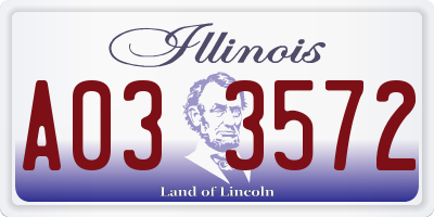 IL license plate A033572
