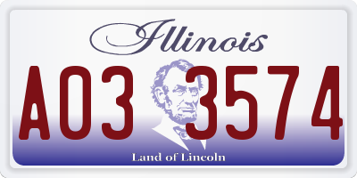 IL license plate A033574