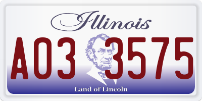 IL license plate A033575