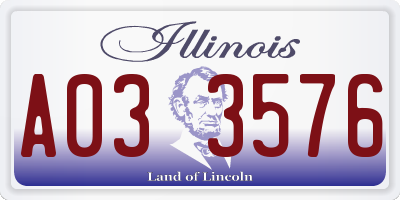 IL license plate A033576