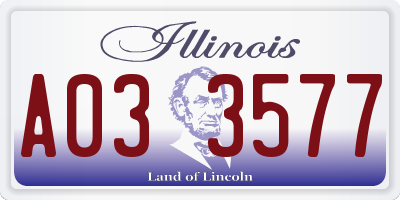 IL license plate A033577