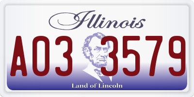IL license plate A033579