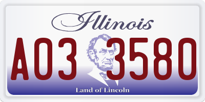 IL license plate A033580