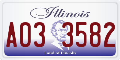 IL license plate A033582