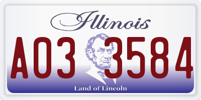 IL license plate A033584