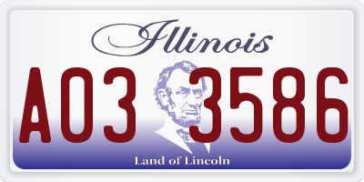 IL license plate A033586