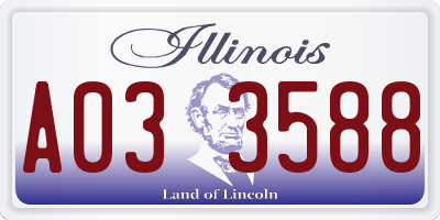 IL license plate A033588
