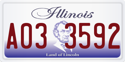 IL license plate A033592