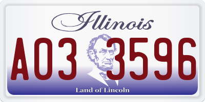 IL license plate A033596
