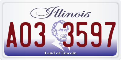 IL license plate A033597
