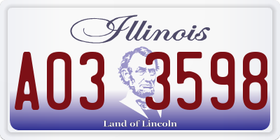 IL license plate A033598