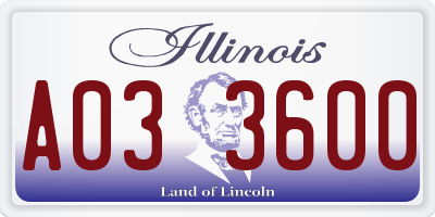 IL license plate A033600