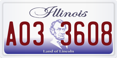 IL license plate A033608