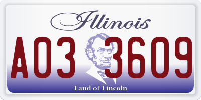 IL license plate A033609