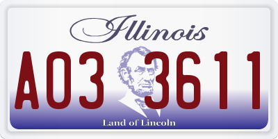 IL license plate A033611