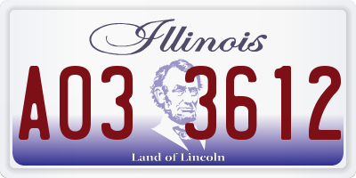 IL license plate A033612