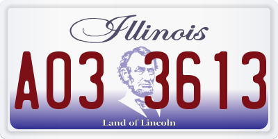 IL license plate A033613