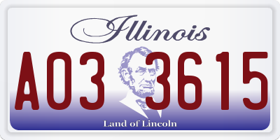 IL license plate A033615