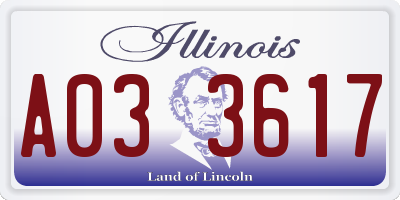 IL license plate A033617