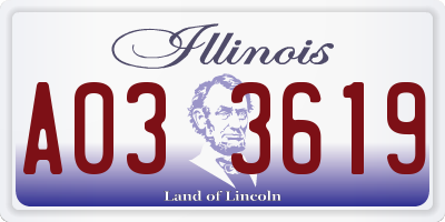 IL license plate A033619