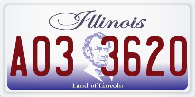 IL license plate A033620