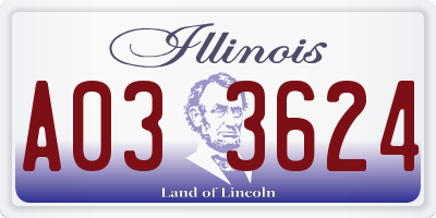 IL license plate A033624