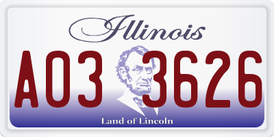 IL license plate A033626