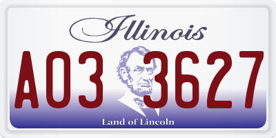 IL license plate A033627