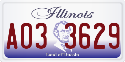 IL license plate A033629