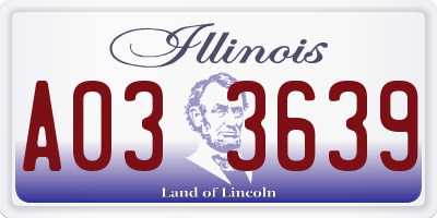 IL license plate A033639