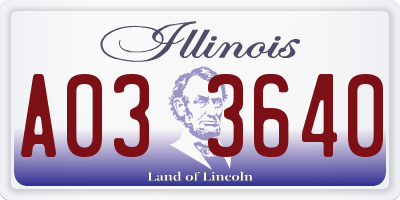 IL license plate A033640